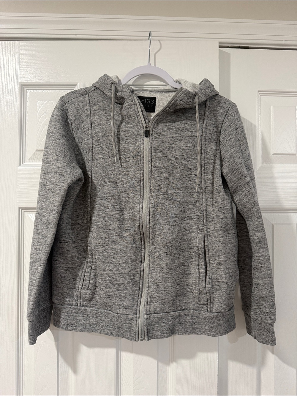 Figs heavyweight Heather Gray Full-Zip Hoodie Jacket
